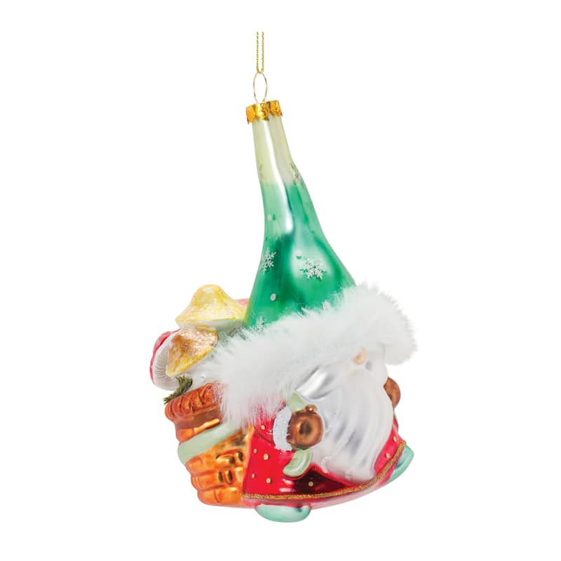Glass Santa Gnome Ornament (Set of 6)