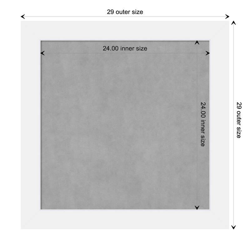 Amanti Art Corvino White Framed Magnetic Board - Board Size 24x24