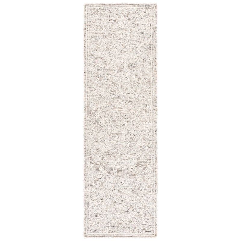SAFAVIEH Handmade Abstract Fouke Wool Rug - 2'3" x 8' Runner - Ivory/Brown