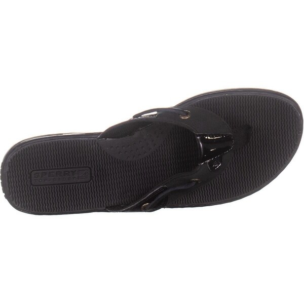 sperry black flip flops