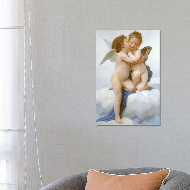 iCanvas "The First Kiss " by William-Adolphe Bouguereau Canvas Print - 26x18x1.5