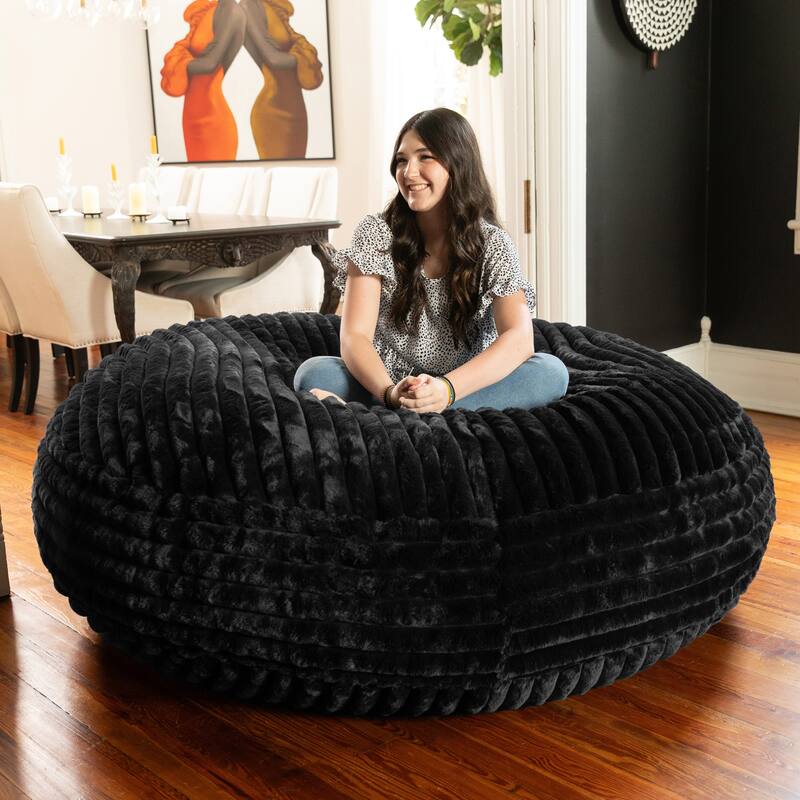 Jaxx 6 Foot Cocoon - Large Bean Bag Chair for Adults, - Mondo Faux Fur