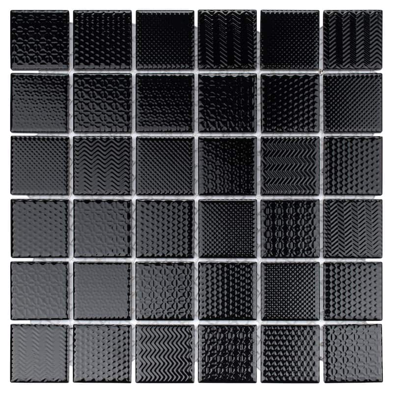 Merola Tile Celadon Graphite 11-5/8" x 11-5/8" Porcelain Mosaic Floor and Wall Tile