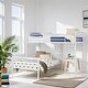 preview thumbnail 2 of 6, Modern Geo Cutout Colorful Twin L-Shaped Bunk Bed, Space-saving, White