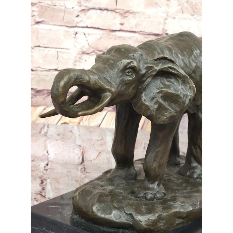 Milo Elephant Bronze Sculpture – Stunning African Wildlife Art On Marble Base
