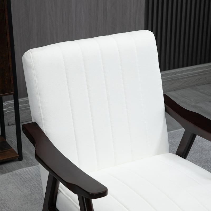 HOMCOM Accent Chair with Softness & Support, Upholstered Arm Chair for Living Room Furniture, Comfy Chair with Wood Legs