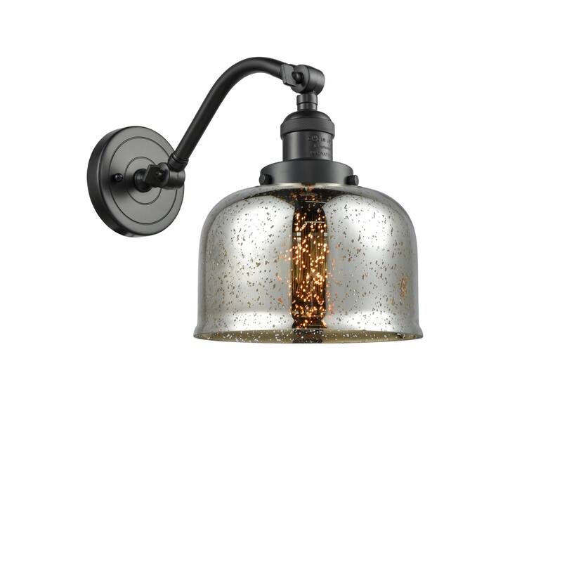Innovations Lighting Large Bell Single Light 12" Tall Bathroom Sconce - Oil Rubbed Bronze / Silver Plated Mercury