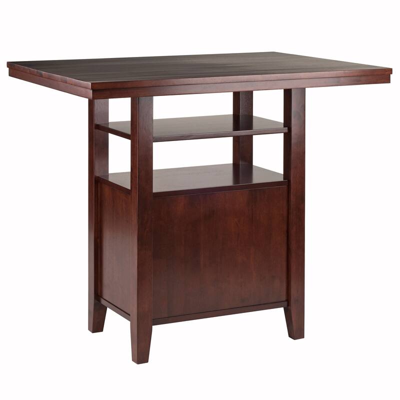 Albany High Table with Cabinet, Walnut - 41.73 x 29.92 x 35.83 inches