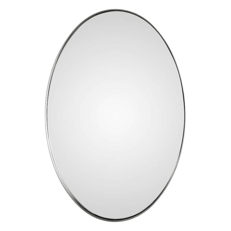 30" Pursley Brushed Nickel Vanity Oval Mirror