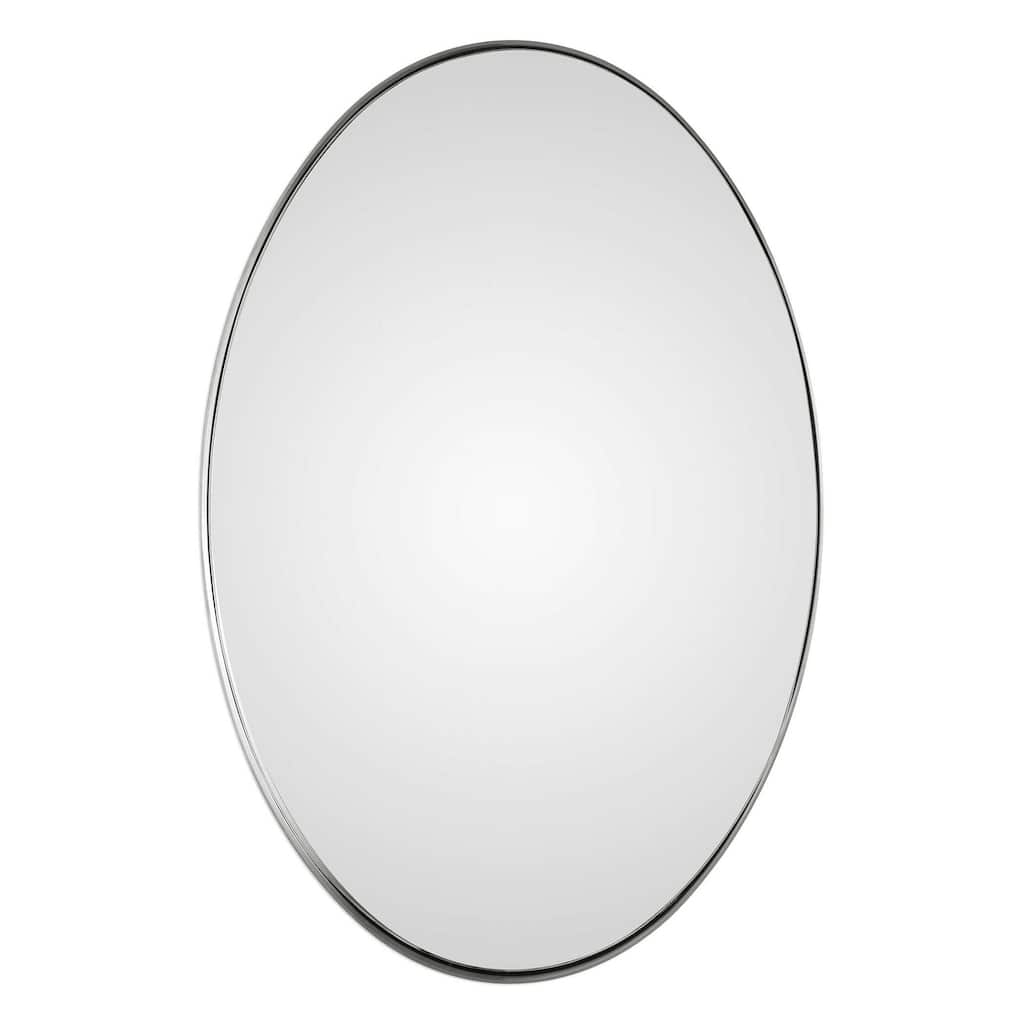 30" Pursley Brushed Nickel Vanity Oval Mirror