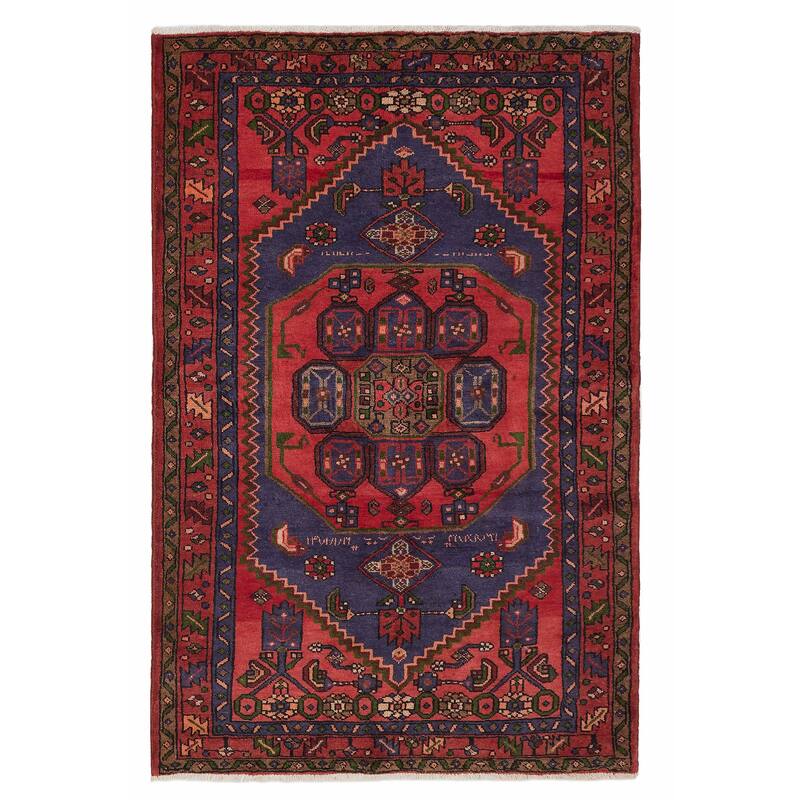 ECARPETGALLERY Hand-knotted Andelz Red Wool Rug - 4'3 x 6'7