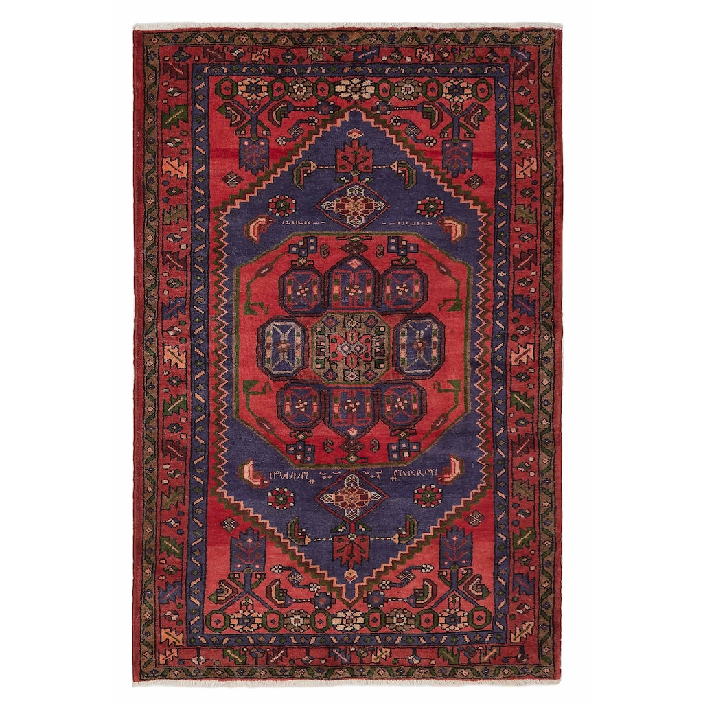 ECARPETGALLERY Hand-knotted Andelz Red Wool Rug - 4'3 x 6'7