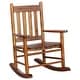 preview thumbnail 38 of 38, Youth Rocking Chair with Brown/White/Black Slat for patio kids bedroom Golden Brown