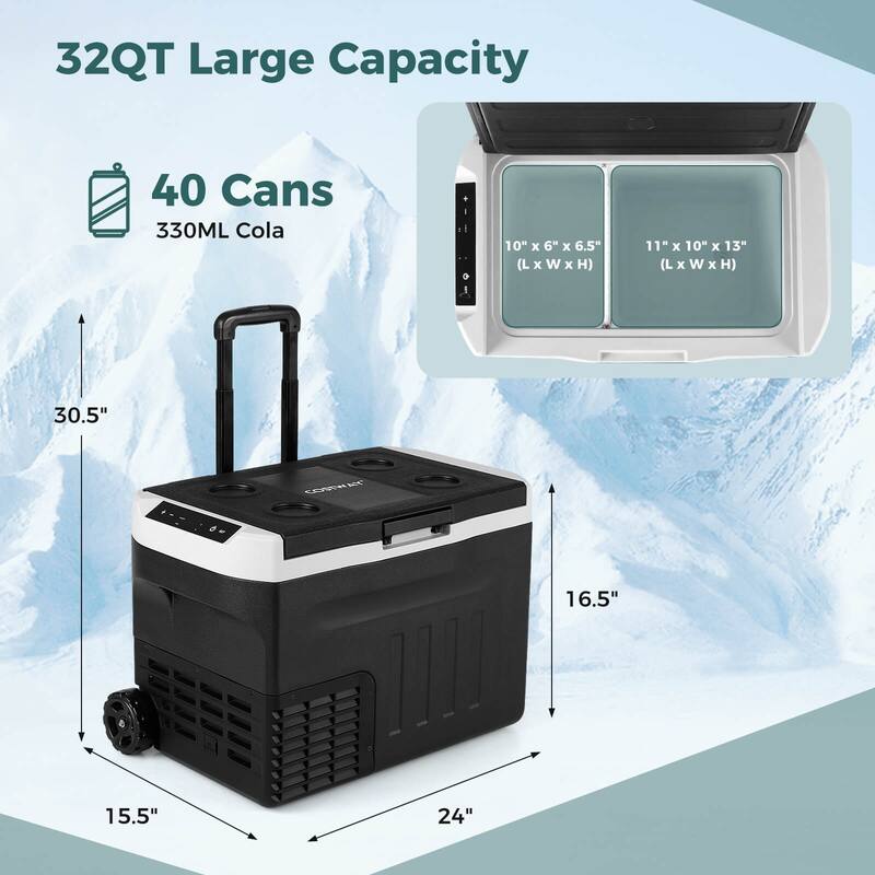 Portable Car Refrigerator 12 Volt Car Refrigerator 23/32/42 QT - 32 QT