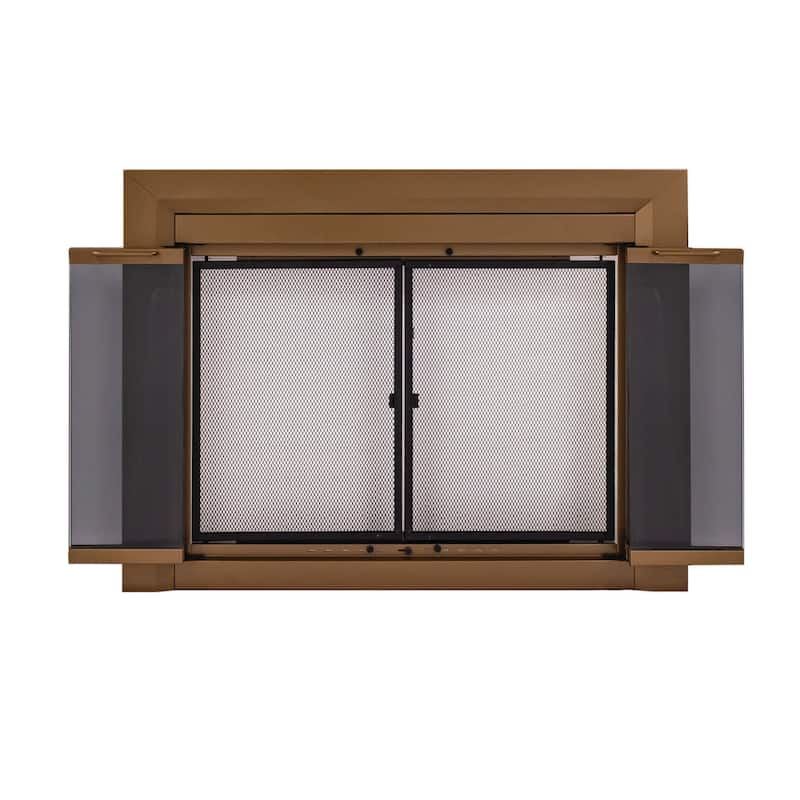 Pleasant Hearth Clairmont Fireplace Glass Door Small Black
