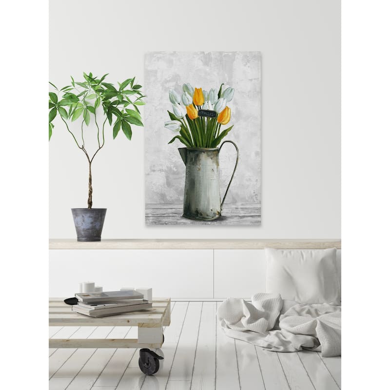 'Wonderful Tulips' Painting Print on Wrapped Canvas