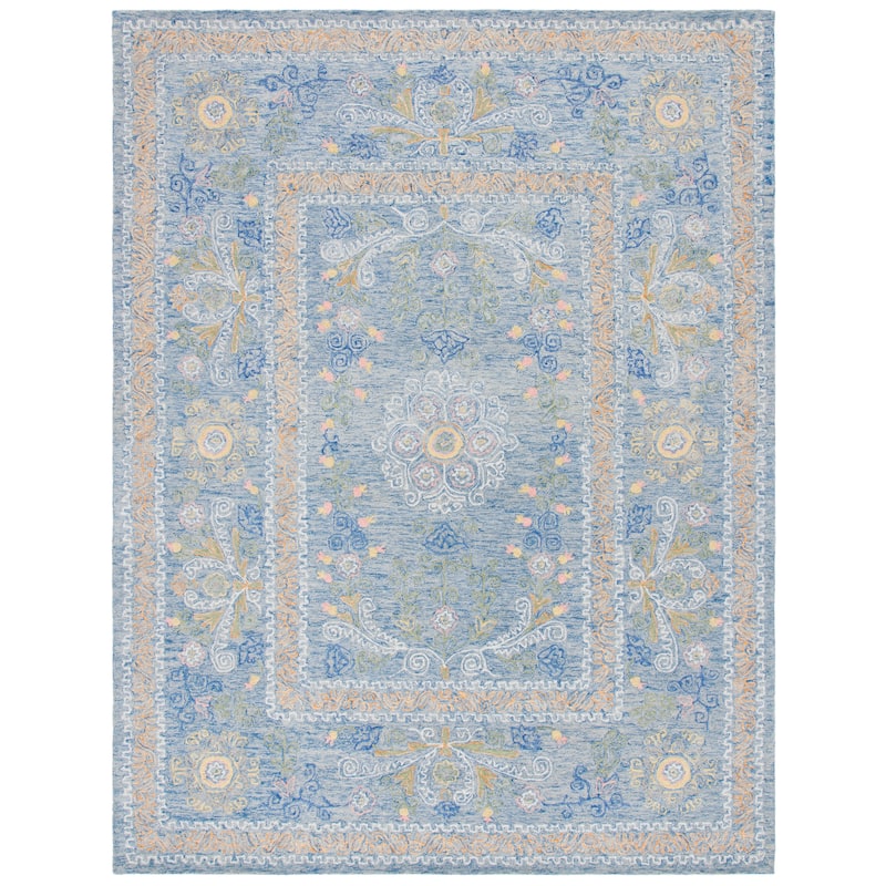 SAFAVIEH Handmade Celedonia Modern Medallion Micro-Loop Wool Area Rug