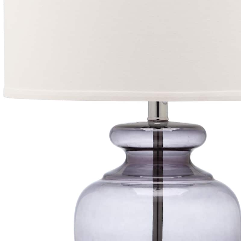 SAFAVIEH Lighting 28-inch Grey Glass Table Lamp (Set of 2) - 15"x15"x27"