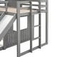 preview thumbnail 14 of 20, House Bunk Beds with Slide, Wood Twin Over Full Bunk Beds with Roof and Guard Rail for Kids, Toddlers