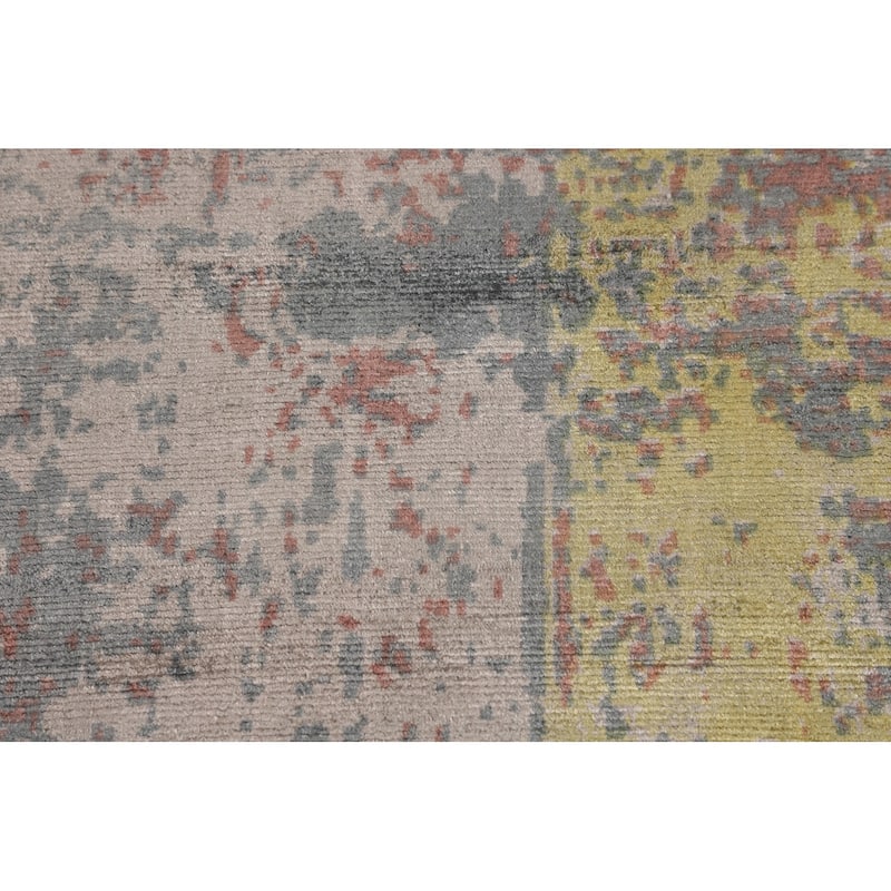 Contemporary Colorful Abstract Area Rug Handmade Wool Carpet - 4'10"x 7'4"