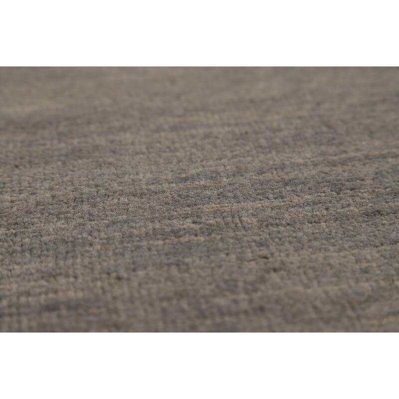 Striped Gray Gabbeh Modern Rug Handmade Wool Carpet - 3'3" x 4'6"