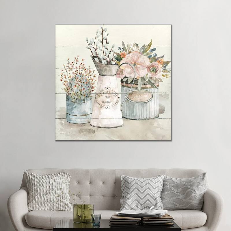 iCanvas "Shiplap Flower Market" by Carol Robinson Canvas Print