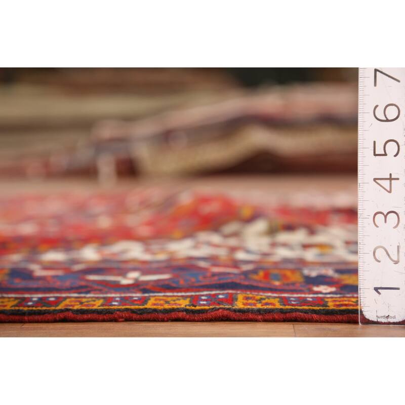 Hand Knotted Oriental 100% Wool Carpet Traditional Medallion Red Heriz Area Rug - 10' 10'' X 7' 8''