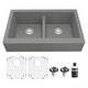 preview thumbnail 45 of 75, Karran Retrofit Farmhouse Quartz 34 in. Double Bowl 50/50 Sink Kit