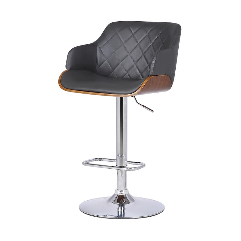 Faux Leather Adjustable Swivel Bar Stool with Chrome or Iron Frame - 20.5" x 21" x 44" (D x W x H)