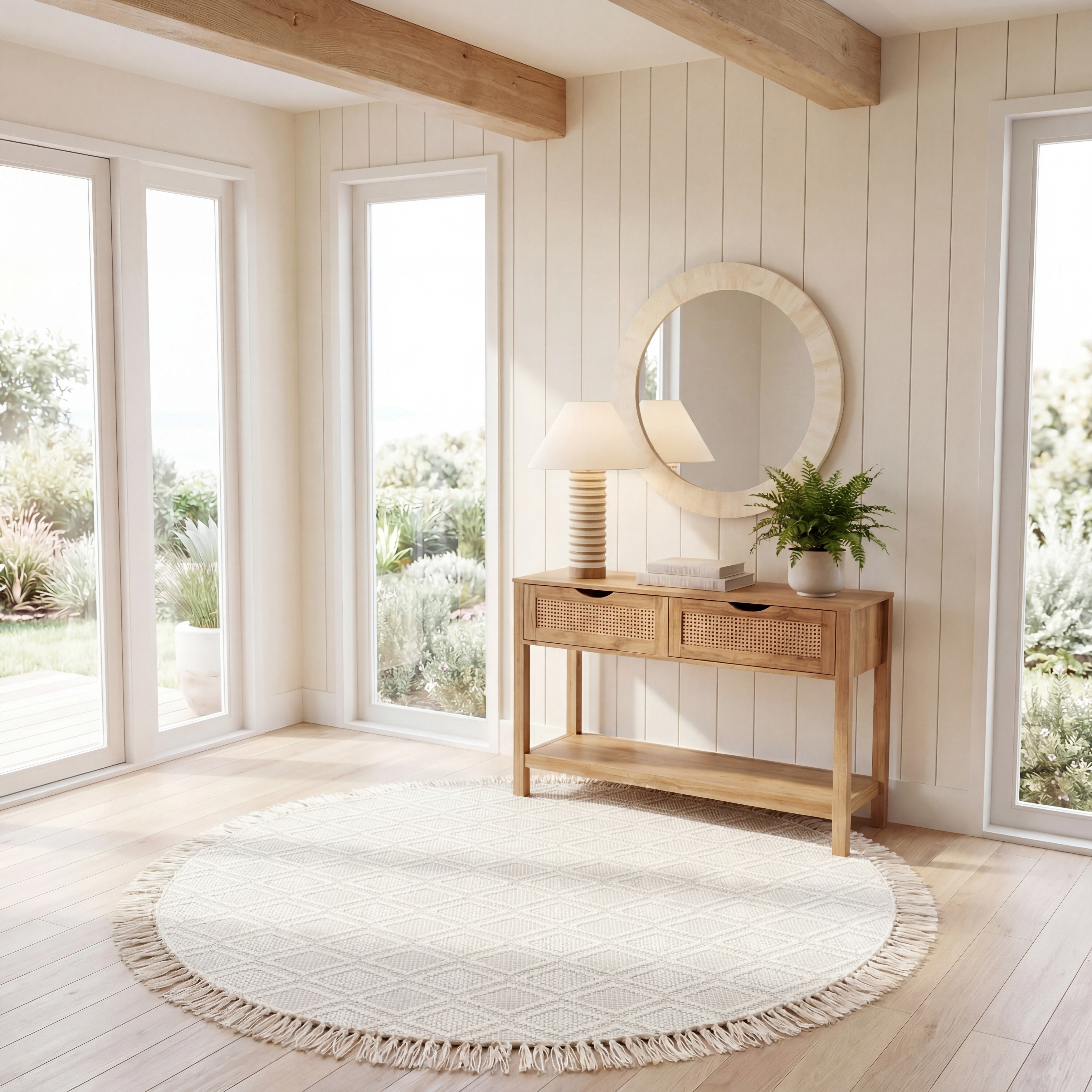 SAFAVIEH Handmade Natura Feridan Wool Fringe Rug
