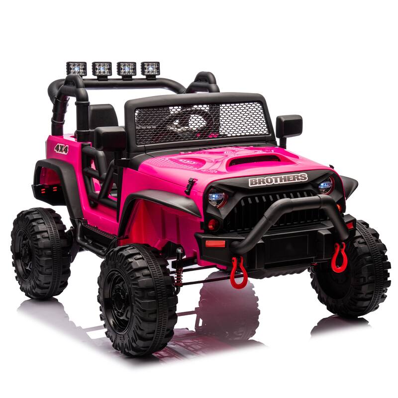 Kids Electric Ride-On Car 24V 400W with Parents Control, 3 Speed Settings, Bluetooth, USB, Music, LED Searchlights