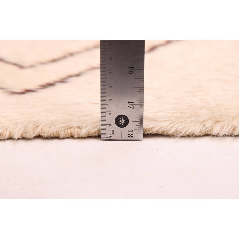 ECARPETGALLERY Hand-knotted Pak Finest Marrakesh Cream Wool Rug - 5'0 x 6'3