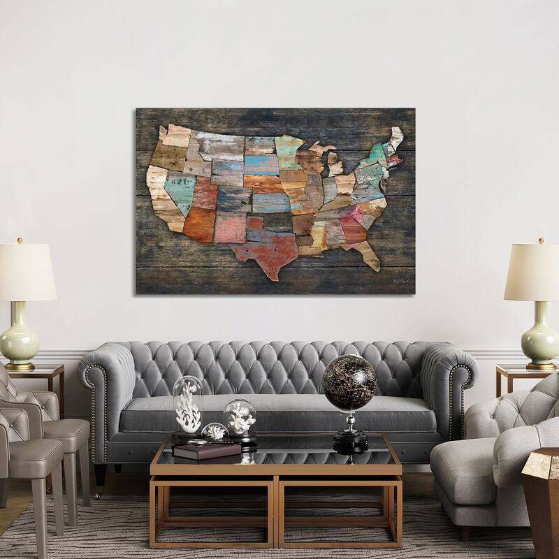 iCanvas "USA Map I" by Diego Tirigall Canvas Print