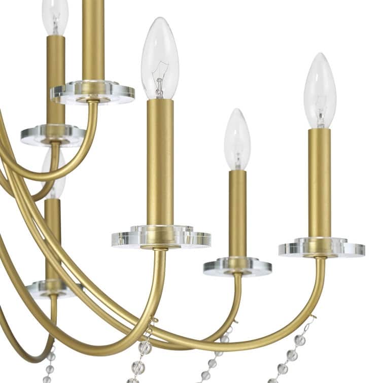 Acroma 12 Lights Dimmable Modern Gold Chandelier - N/A