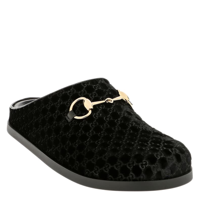Gucci GG Velvet Horsebit Mules - 39 EU
