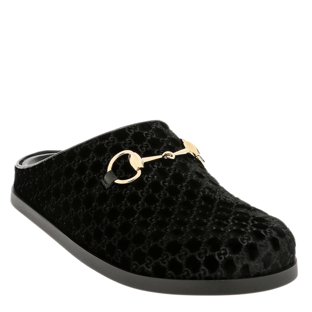 Gucci GG Velvet Horsebit Mules
