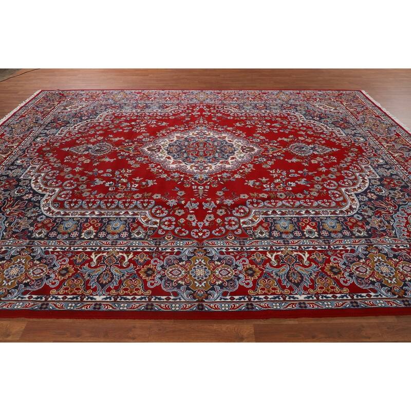 Medallion Red Tabriz Turkish Area Rug Living Room Machine Made Carpet - 9'8" x 12'11"