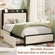 preview thumbnail 4 of 12, Twin Size Bed Frame with 2 Storage Drawers and Charging Station