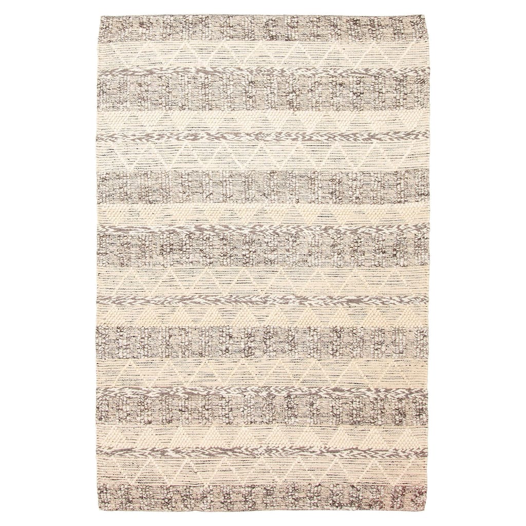 ECARPETGALLERY Braid weave Sienna Cream Wool Rug - 5'3 x 7'9