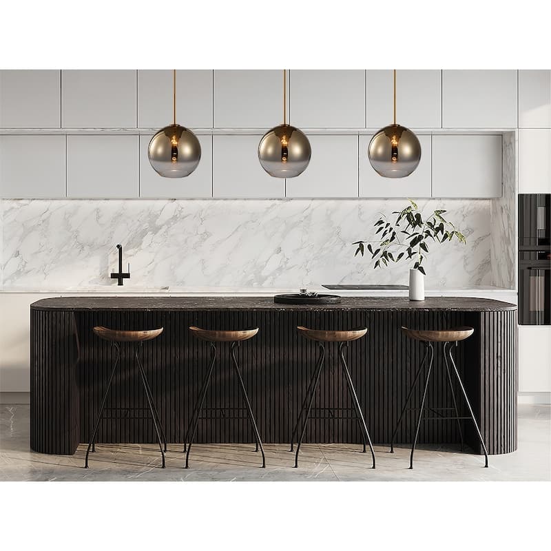 1-Light Gold Single Pendant With A Bronze Ombre Glass Shade