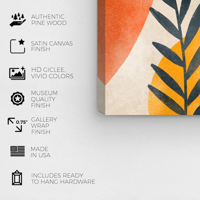 Wynwood Studio Canvas Abstract That Plant Yellow and Mid-Century Modern Wall Art Canvas Print