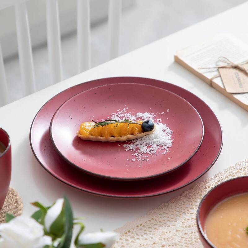 vancasso Moda 16-Piece Matte Speckled Dinnerware Set, Service for 4