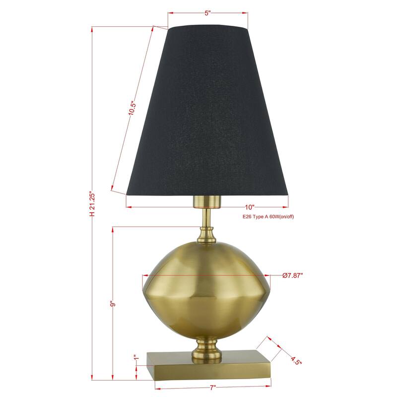 Selma 20" Table Lamp with Linen Shade, Gold