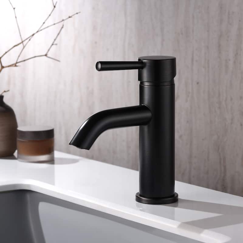 Luxier BSH03-S Single Handle Single Hole Bathroom Faucet with Drain