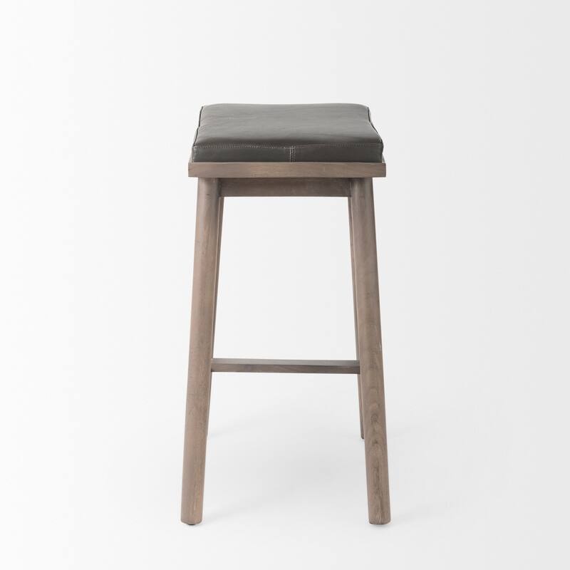 Eliza Leather Seat & Wood Frame Counter/Bar Stool