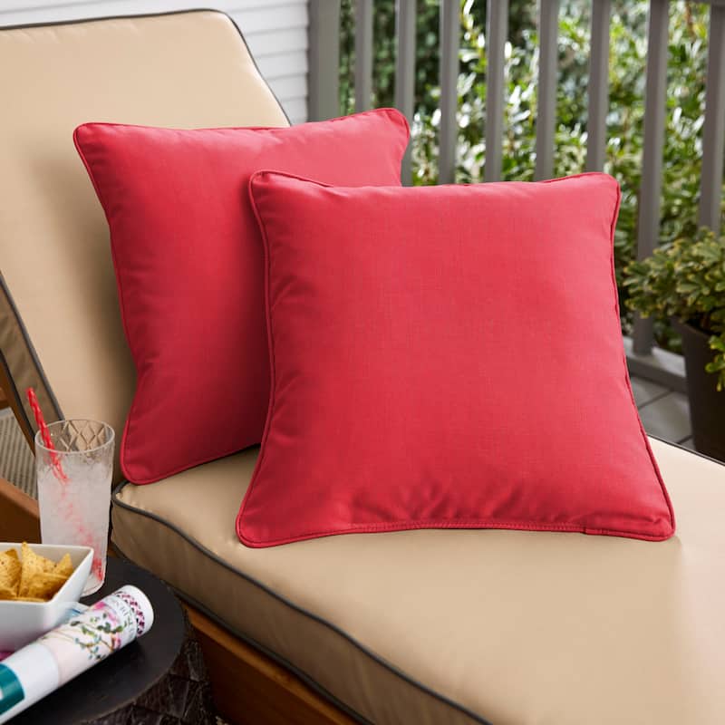 Clara 18-inch Indoor/ Outdoor Sunbrella Throw Pillows (Set of 2) - Crimson