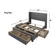 preview thumbnail 23 of 22, Strick & Bolton Roth Grey Linen Wingback 4-drawer Storage Bed