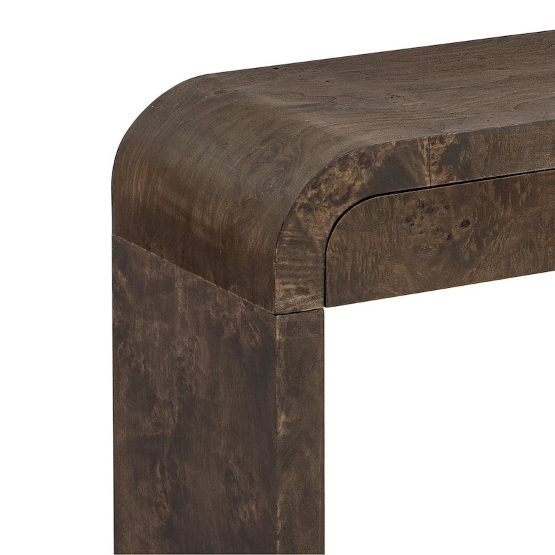 Modern Entryway Table with Burl Wood Veneer