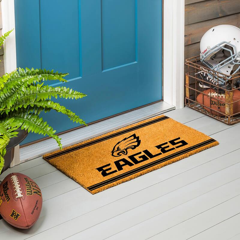 Philadelphia Eagles Monochrome Indoor/Outdoor Coir Door Mat - 28" x 16" Alternate