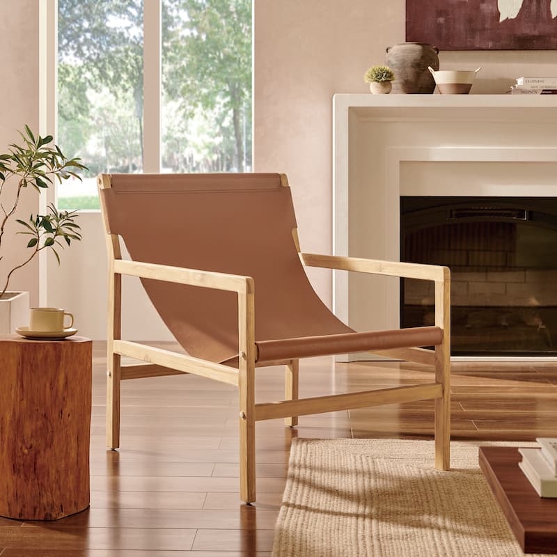 Orín Leather Sling Chair - Chestnut Tan